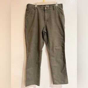 Carhartt Olive Green Casual Utility Pants Relaxed Fit size 36 x 34